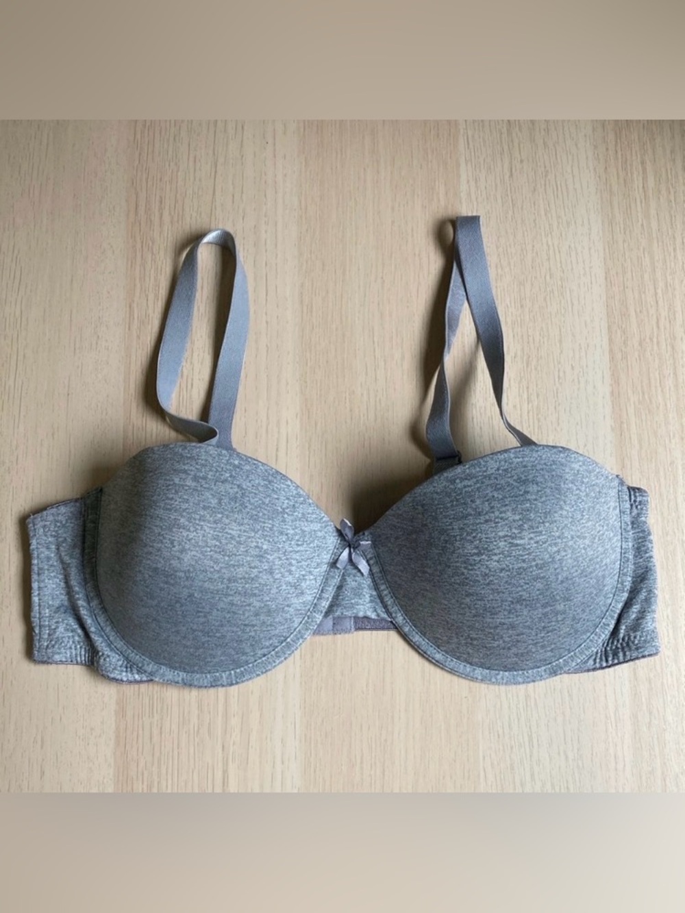 Rene Rofe 38C Everyday Heather Grey Underwire Bra Molded Cups Removable straps